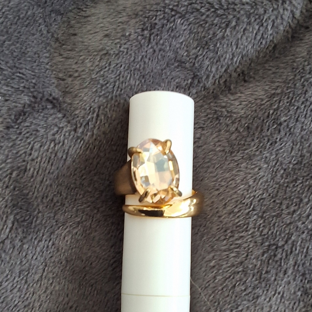 Alexis Bittar Gold Wrap Ring With Citrine Color Stone Size 7 - Picture 4 of 4